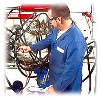 Man working with some machinery